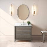 Vanity Art 36 in. W x 22 in. D x 34 in. H Single Sink Bathroom Vanity in Driftwood Gray with Engineered Marble Top