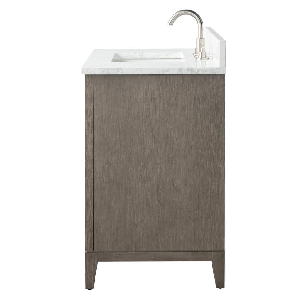 Vanity Art 36 in. W x 22 in. D x 34 in. H Single Sink Bathroom Vanity in Driftwood Gray with Engineered Marble Top