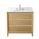 Vanity Art 36 in. W x 22 in. D x 34 in. H Single Sink Bathroom Vanity in Natural Oak with Engineered Marble Top
