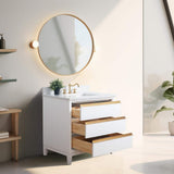 Vanity Art 36 in. W x 22 in. D x 34 in. H Single Sink Bathroom Vanity in White with Engineered Marble Top