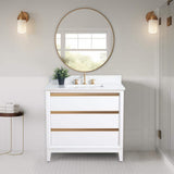 Vanity Art 36 in. W x 22 in. D x 34 in. H Single Sink Bathroom Vanity in White with Engineered Marble Top