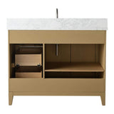 Vanity Art 42 in. W x 22 in. D x 34 in. H Single Sink Bathroom Vanity in Natural Oak with Engineered Marble Top