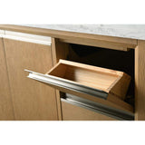 Vanity Art 42 in. W x 22 in. D x 34 in. H Single Sink Bathroom Vanity in Natural Oak with Engineered Marble Top