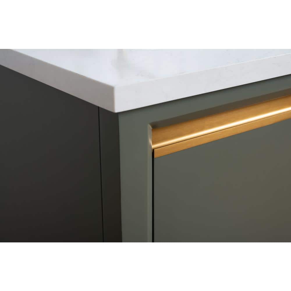 Vanity Art 42 in. W x 22 in. D x 34 in. H Single Sink Bathroom Vanity in Vintage Green with Engineered Marble Top