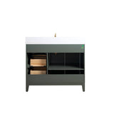 Vanity Art 42 in. W x 22 in. D x 34 in. H Single Sink Bathroom Vanity in Vintage Green with Engineered Marble Top