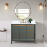Vanity Art 42 in. W x 22 in. D x 34 in. H Single Sink Bathroom Vanity in Vintage Green with Engineered Marble Top