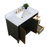 Vanity Art 42 in. W x 22 in. D x 34 in. H Single Sink Bathroom Vanity in Vintage Green with Engineered Marble Top