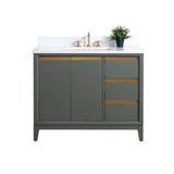 Vanity Art 42 in. W x 22 in. D x 34 in. H Single Sink Bathroom Vanity in Vintage Green with Engineered Marble Top