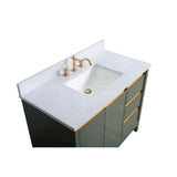 Vanity Art 42 in. W x 22 in. D x 34 in. H Single Sink Bathroom Vanity in Vintage Green with Engineered Marble Top