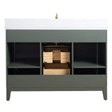 Vanity Art 48 in. W x 22 in. D x 34 in. H Single Sink Bathroom Vanity in Vintage Green with Engineered Marble Top
