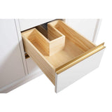Vanity Art 48 in. W x 22 in. D x 34 in. H Single Sink Bathroom Vanity in White Engineered Marble Top