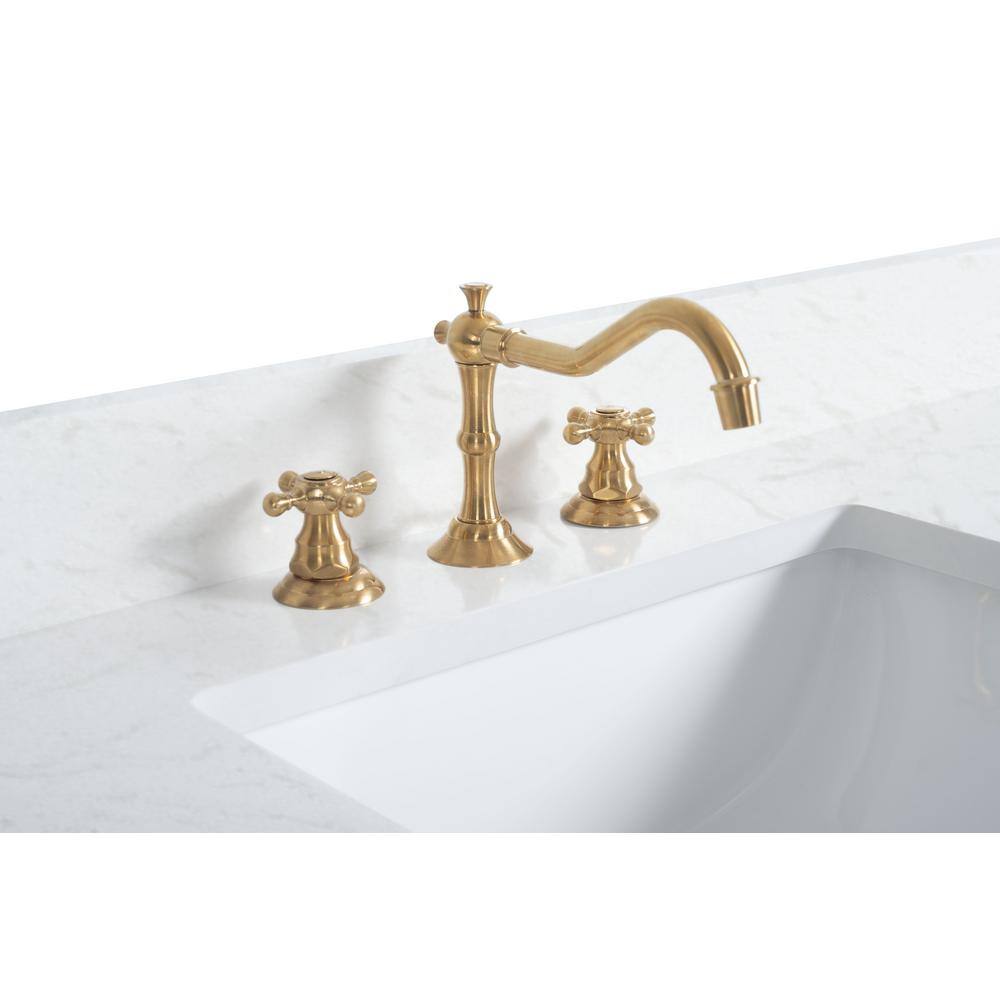 Vanity Art 48 in. W x 22 in. D x 34 in. H Single Sink Bathroom Vanity in White Engineered Marble Top
