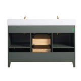 Vanity Art 54 in. W x 22 in. D x 34 in. H Double Sink Bathroom Vanity in Vintage Green with Engineered Marble Top