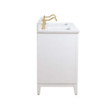 Vanity Art 60 in. W x 22 in. D x 34 in. H Double Sink Bathroom Vanity in White with Engineered Marble Top
