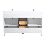 Vanity Art 60 in. W x 22 in. D x 34 in. H Double Sink Bathroom Vanity in White with Engineered Marble Top