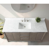 Vanity Art 60 in. W x 22 in. D x 34 in. H Single Sink Bathroom Vanity in Driftwood Gray with Engineered Marble Top
