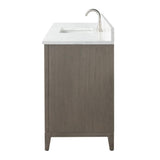 Vanity Art 60 in. W x 22 in. D x 34 in. H Single Sink Bathroom Vanity in Driftwood Gray with Engineered Marble Top