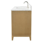 Vanity Art 60 in. W x 22 in. D x 34 in. H Single Sink Bathroom Vanity in Natural Oak with Engineered Marble Top