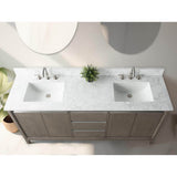 Vanity Art 72 in. W x 22 in. D x 34 in. H Double Sink Bathroom Vanity in Driftwood Gray with Engineered Marble Top