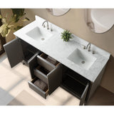 Vanity Art 72 in. W x 22 in. D x 34 in. H Double Sink Bathroom Vanity in Driftwood Gray with Engineered Marble Top
