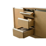 Vanity Art 72 in. W x 22 in. D x 34 in. H Double Sink Bathroom Vanity in Natural Oak with Engineered Marble Top