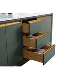 Vanity Art 72 in. W x 22 in. D x 34 in. H Double Sink Bathroom Vanity in Vintage Green with Engineered Marble Top