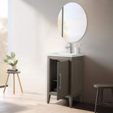 Vanity Art 20 in. W x 15.8 in D x 34 in. H Single Sink Bathroom Vanity Cabinet in Driftwood Gray with Ceramic Top