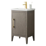 Vanity Art 20 in. W x 15.8 in. D x 34 in. H Single-Sink Bathroom Vanity Cabinet in Driftwood Gray with White Ceramic Top