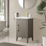 Vanity Art 20 in. W x 15.8 in. D x 34 in. H Single-Sink Bathroom Vanity Cabinet in Driftwood Gray with White Ceramic Top