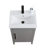 Vanity Art 20 in. W x 15.8 in D x 34 in. H Single Sink Bathroom Vanity Cabinet in Cashmere Gray with Ceramic Top