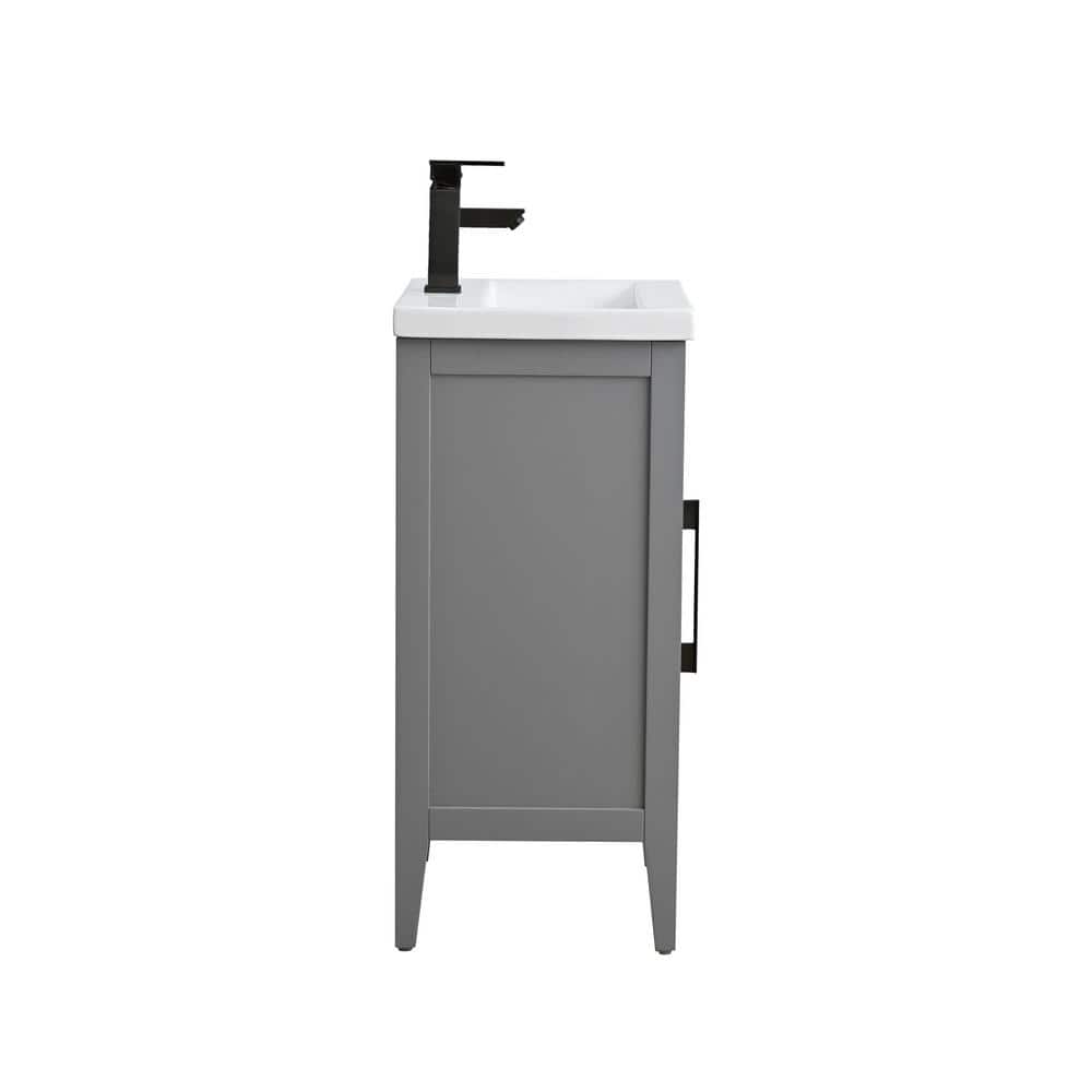 Vanity Art 20 in. W x 15.8 in D x 34 in. H Single Sink Bathroom Vanity Cabinet in Cashmere Gray with Ceramic Top