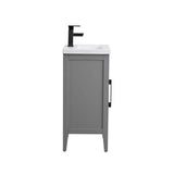 Vanity Art 20 in. W x 15.8 in D x 34 in. H Single Sink Bathroom Vanity Cabinet in Cashmere Gray with Ceramic Top