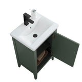 Vanity Art 20 in. W x 15.8 in D x 34 in. H Single Sink Bathroom Vanity Cabinet in Vintage Green with Ceramic Top