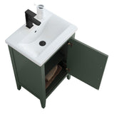 Vanity Art 20 in. W x 15.8 in. D x 34 in. H Single Sink Bathroom Vanity Cabinet in Vintage Green with Ceramic Top