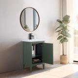 Vanity Art 20 in. W x 15.8 in D x 34 in. H Single Sink Bathroom Vanity Cabinet in Vintage Green with Ceramic Top