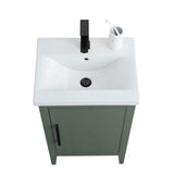Vanity Art 20 in. W x 15.8 in D x 34 in. H Single Sink Bathroom Vanity Cabinet in Vintage Green with Ceramic Top