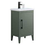 Vanity Art 20 in. W x 15.8 in. D x 34 in. H Single Sink Bathroom Vanity Cabinet in Vintage Green with Ceramic Top