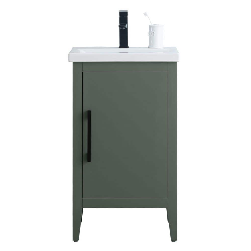 Vanity Art 20 in. W x 15.8 in. D x 34 in. H Single Sink Bathroom Vanity Cabinet in Vintage Green with Ceramic Top