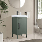 Vanity Art 20 in. W x 15.8 in. D x 34 in. H Single Sink Bathroom Vanity Cabinet in Vintage Green with Ceramic Top