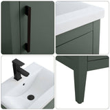 Vanity Art 20 in. W x 15.8 in. D x 34 in. H Single Sink Bathroom Vanity Cabinet in Vintage Green with Ceramic Top