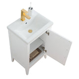 Vanity Art 20 in. W x 15.8 in. D x 34 in. H Single Sink Bathroom Vanity Cabinet in White with Ceramic Top