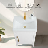 Vanity Art 20 in. W x 15.8 in. D x 34 in. H Single Sink Bathroom Vanity Cabinet in White with Ceramic Top
