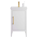 Vanity Art 20 in. W x 15.8 in. D x 34 in. H Single Sink Bathroom Vanity Cabinet in White with Ceramic Top