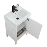 Vanity Art 20 in. W x 15.8 in. D x 34 in. H Single Sink Bathroom Vanity Cabinet in White with Ceramic Top