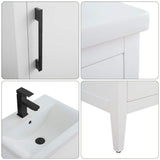 Vanity Art 20 in. W x 15.8 in. D x 34 in. H Single Sink Bathroom Vanity Cabinet in White with Ceramic Top