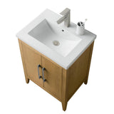 Vanity Art 24 in. W x 18.5 in D x 34 in. H Single Sink Bathroom Vanity Cabinet in Natural Oak with Ceramic Top