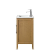 Vanity Art 24 in. W x 18.5 in D x 34 in. H Single Sink Bathroom Vanity Cabinet in Natural Oak with Ceramic Top