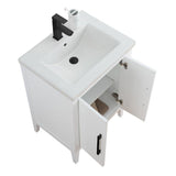 Vanity Art 24 in. W x 18.5 in. D x 34 in. H Single Sink Bathroom Vanity Cabinet in White with Ceramic Top