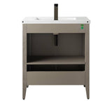Vanity Art 30 in. W x 18.5 in D x 34 in. H Single-Sink Bathroom Vanity Cabinet in Driftwood Gray with Ceramic Top in White
