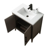 Vanity Art 30 in. W x 18.5 in. D x 34 in. H Single-Sink Bathroom Vanity Cabinet in Driftwood Gray with White Ceramic Top